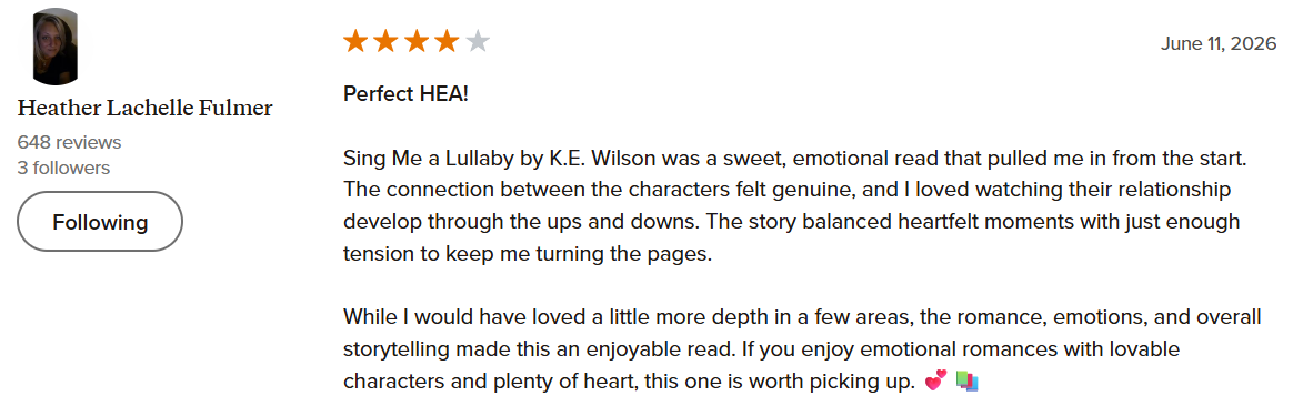 Sing Me A Lullaby - Heather Review