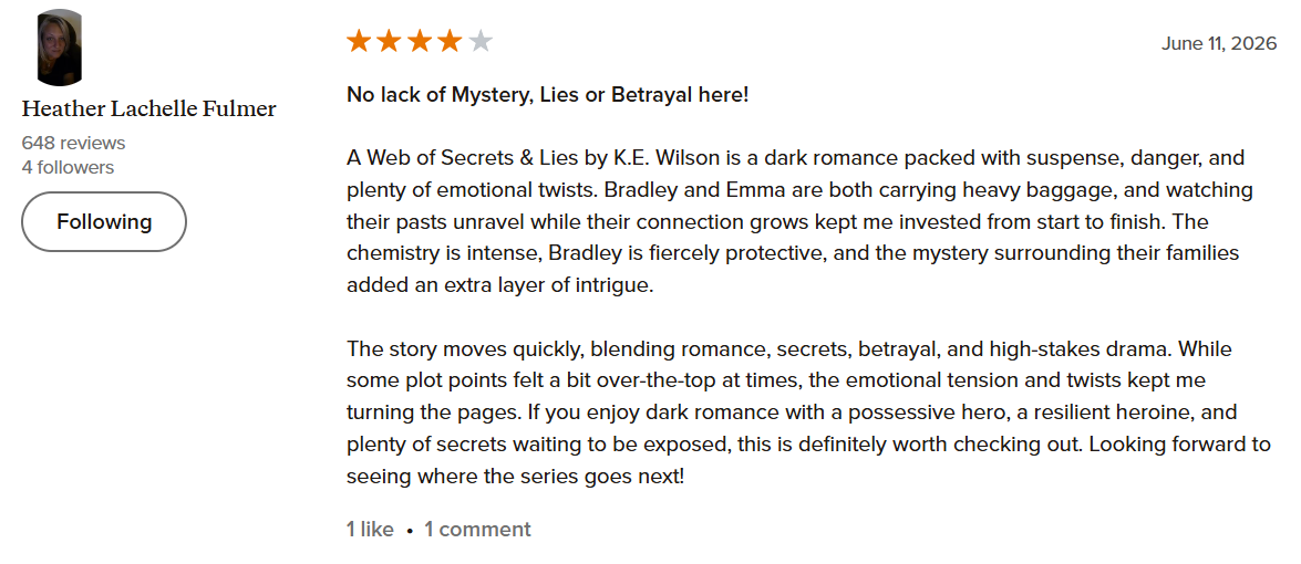 A Web of Secrets & Lies - Heather Review
